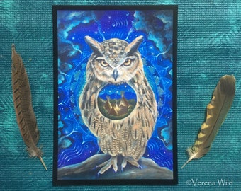 Shamanic Owl A4 Print