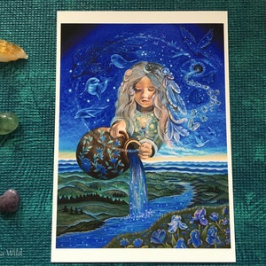 A4 Fineart Print, Indigo Child Painting, &quot;Flow&quot;