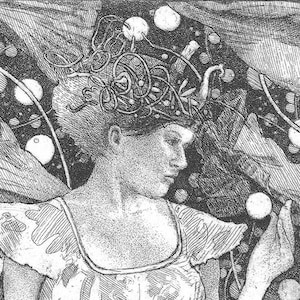 The Queen of Cats - Original Limited Edition Etching by Alan Larkin - Title: &quot;Titania&quot;