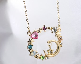 collier lune, collier sailormoon, esthétique des années 90, anime, jolis gardiens, fans d’anime, cadeau pour petite amie