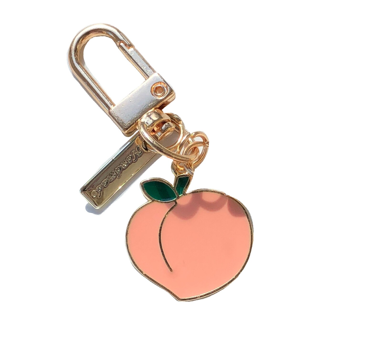 Peach Keychain Little Peach Peachy Iridescent Key Chain Etsy