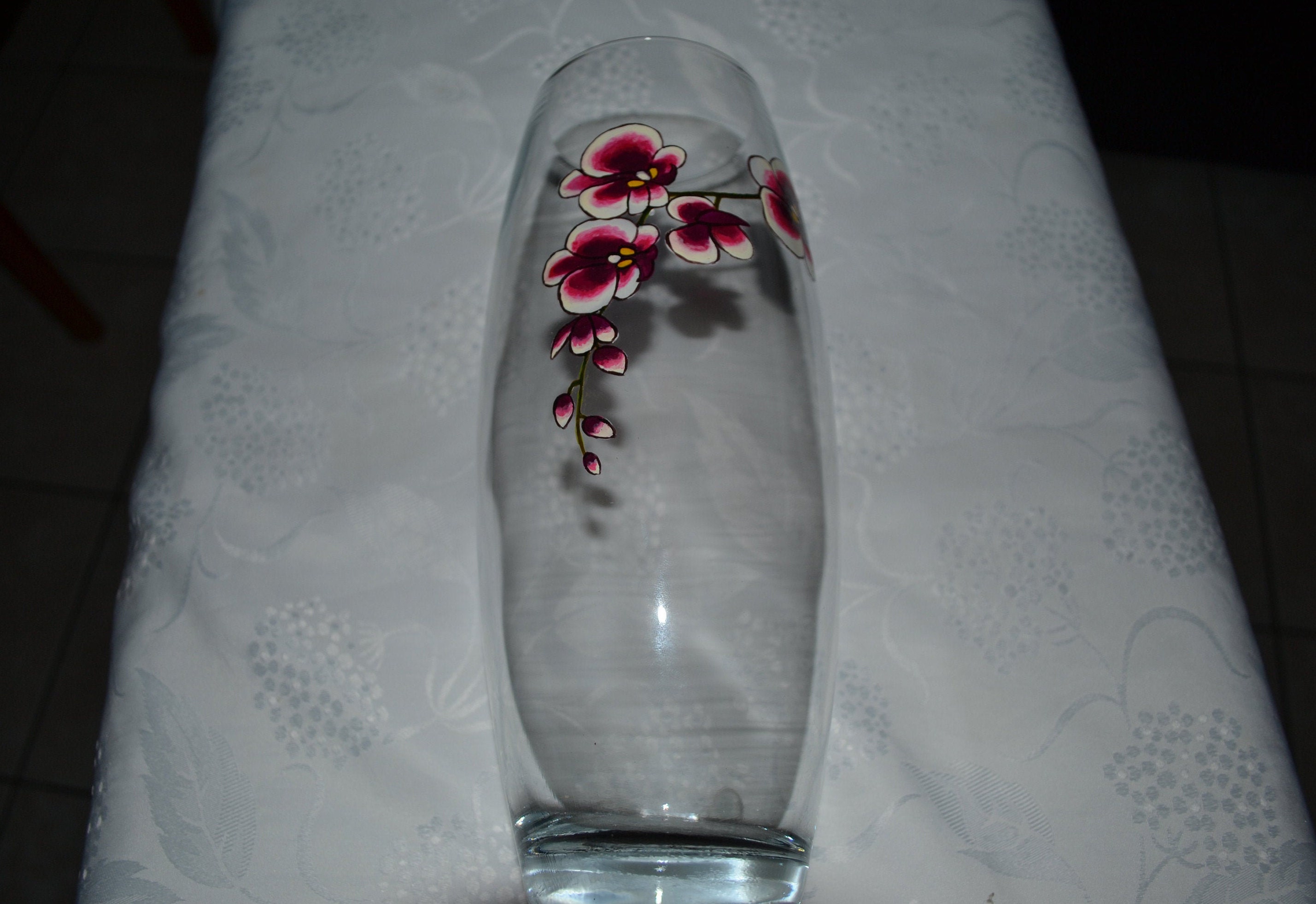 Vase Peint Branche d'orchidée Rose Etsy, Vase Orchidée, Vase Phalaenopsis, Vase Orchidée Rose, Orchi