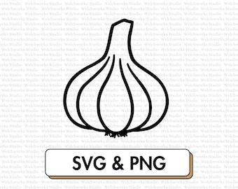 Garlic SVG Clipart Kitchen Garden Vegetable Icon (Digital Download)