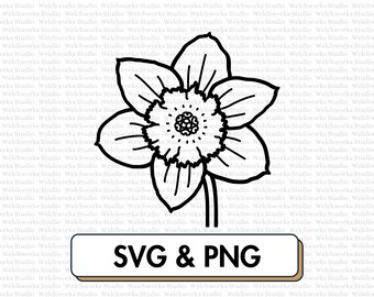 Daffodil SVG Clipart Floral Spring Flower (Digital Download)