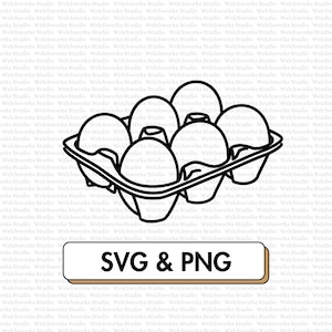 Cartón de huevos svg huevo png huevo clipart cocina pared decoración panadero svg hornear regalo para panadero pared arte huevo diseño refrigerador organización cocina