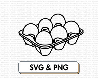 Egg Carton SVG PNG Clipart Kitchen Baking Decor (Digital Download)