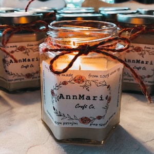 Natural Soy Wax Candle - Sugar, Spice and Everything Nice, Cinnamon and Vanilla Scented Aroma Therapy Candle Infused with Essential Oils