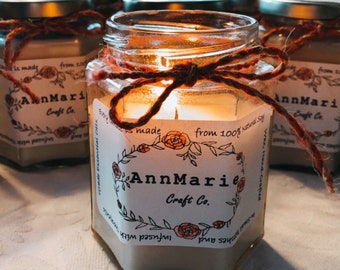 Natural Soy Wax Candle - Lavender Vanilla, Lavender and Vanilla Scented Aroma Therapy Candle Infused with Essential Oils