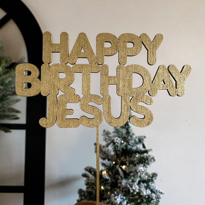 Happy Birthday Jesus Cake Topper // Happy Birthday Jesus // | Etsy