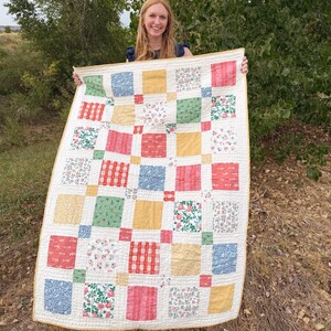 Couverture patchwork étoile, tissu Fableism, couverture pour tout-petit de qualité supérieure, courtepointe moderne pour berceau
