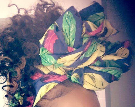 The "Feathers" chiffon/satin hair wrap