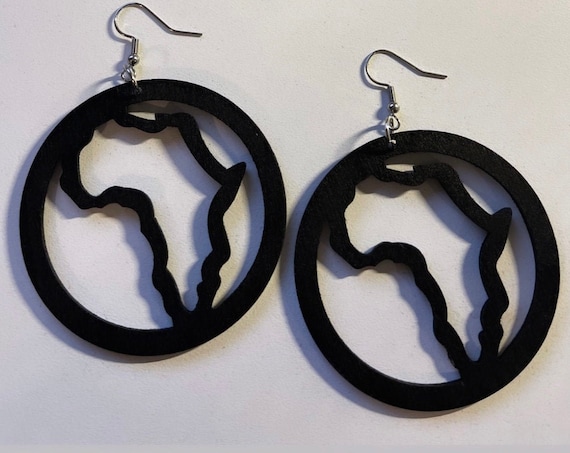 The "Wooden" BLk Africa Cicrle earrings