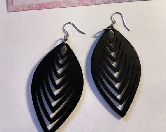The "Wooden" Leaf Shape Earrings