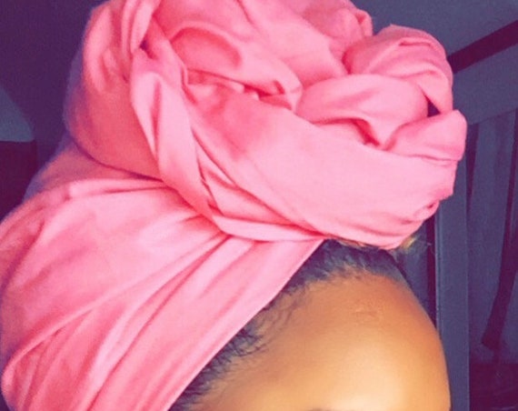 The "Rose Pink Solid" hair wrap