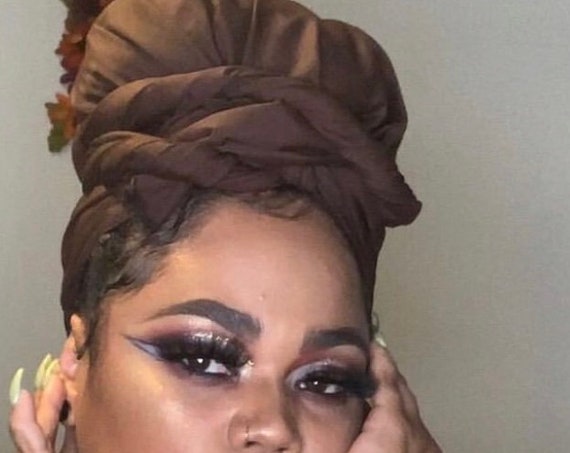 The "Dark Brown" solid hair wrap 2 for 1