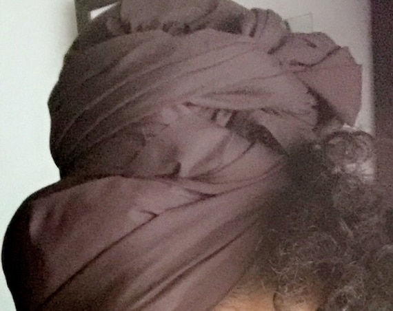 The "Dark Brown" solid hair wrap