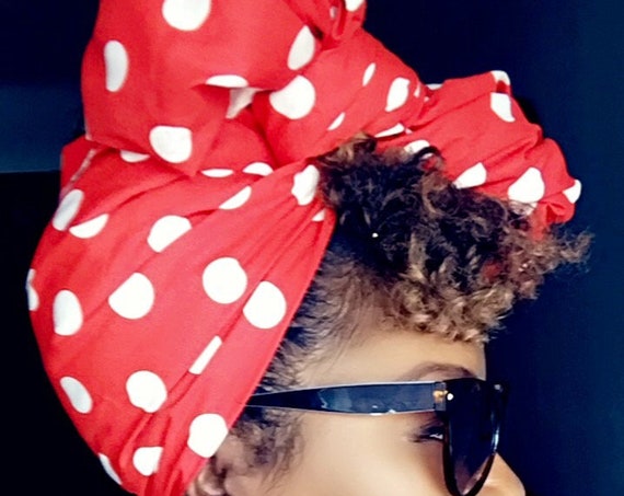 The "Polka Dot" Red hair wrap