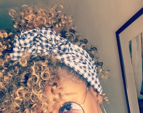 The "Navy Blue Picnic" Hair wrap