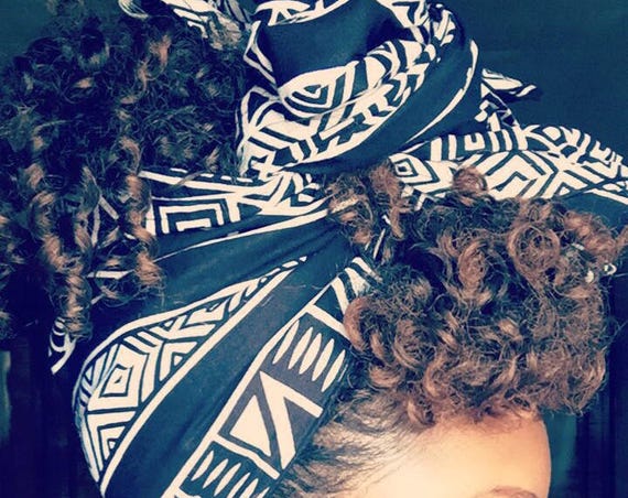 The "Black Oreo Stretchy" hair wrap