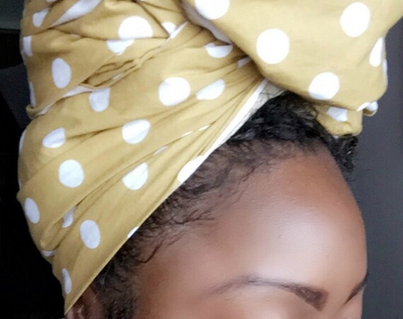 The "Polka Dot" Mustard hair wrap
