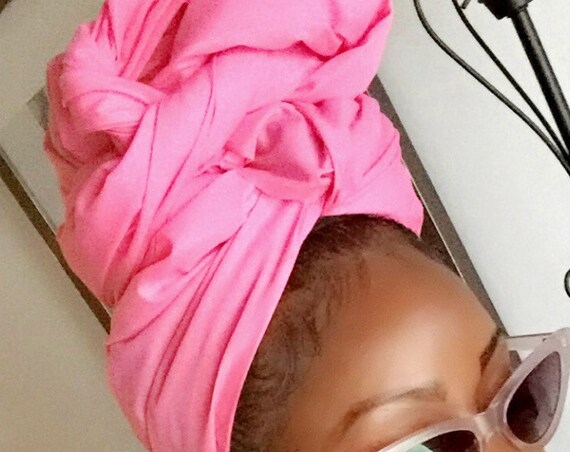 Head Wrap The "Hot Pink Solid" hair wrap 2 for 1