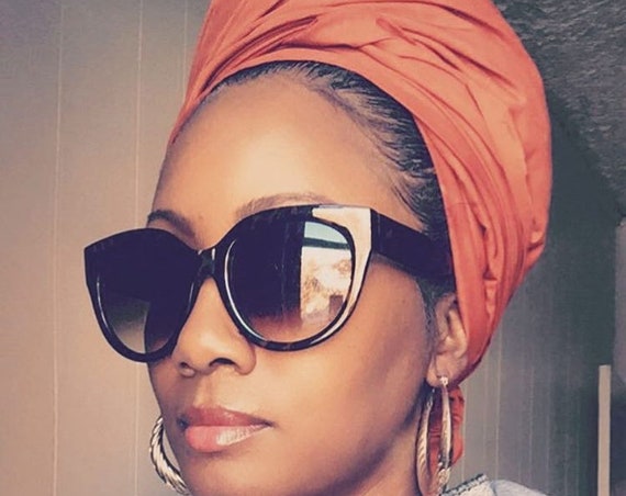 Pumpkin Rust Solid hair wrap 2 for 1