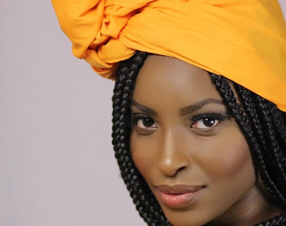 The "Burnt Orange Solid" hair wrap 2 for 1