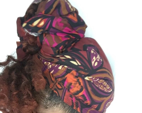 The"Chestnut" chiffon/satin hair wrap