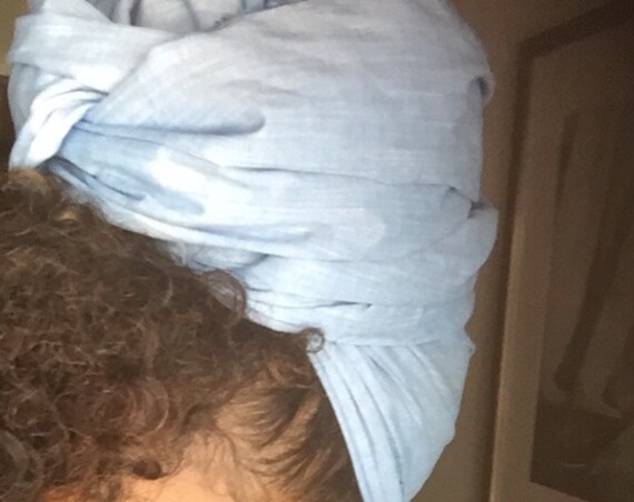 The "Light Denim" hair wrap