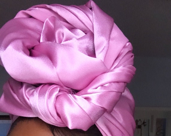 Head wrap “Rose pink Satin”