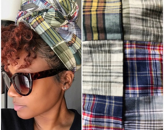 Head Wrap The “Plaid patch” hair wrap