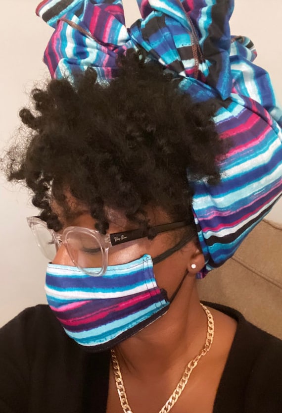 Wrap & Filtered Mask set Pretty Stripes