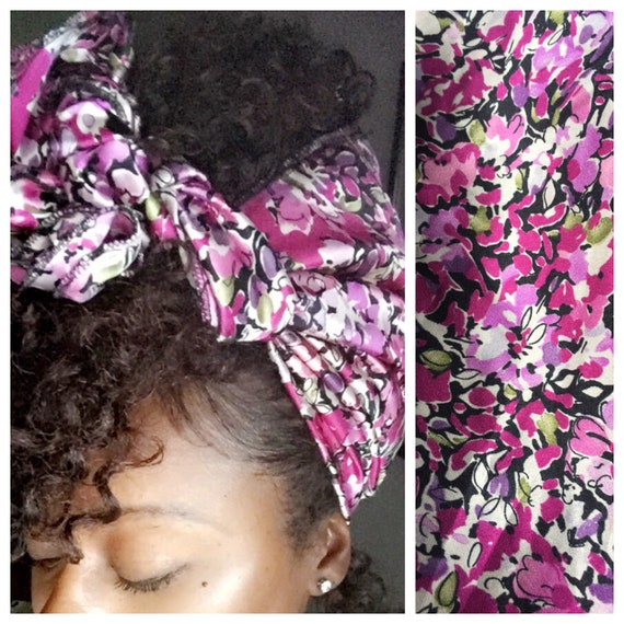 The “Raspberry” Satin hair wrap