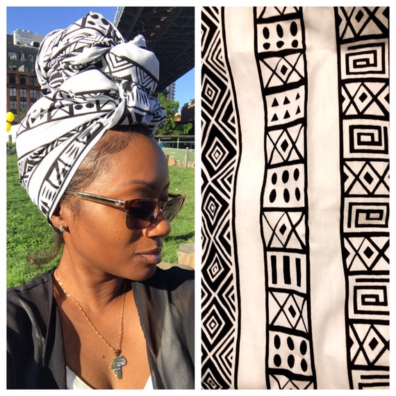Head wrap white Oreo (cotton)