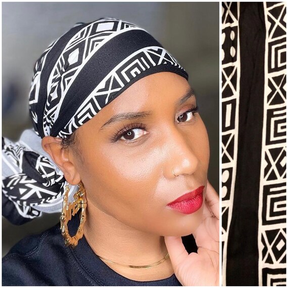 The "Black Oreo Stretchy" hair wrap