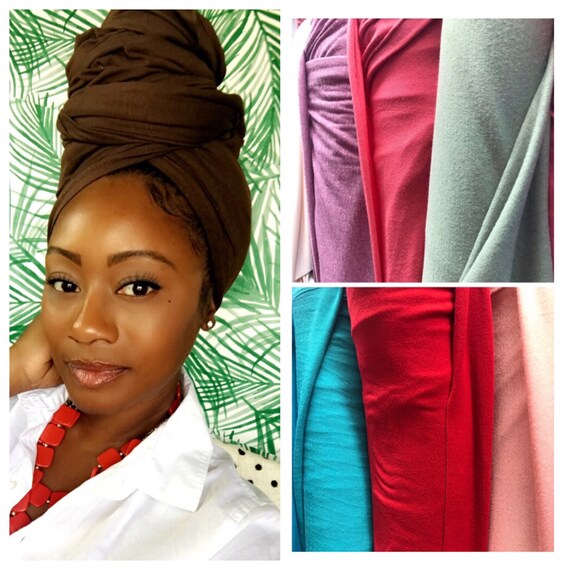 Head wrap “stretchy jersey cotton” BROWN