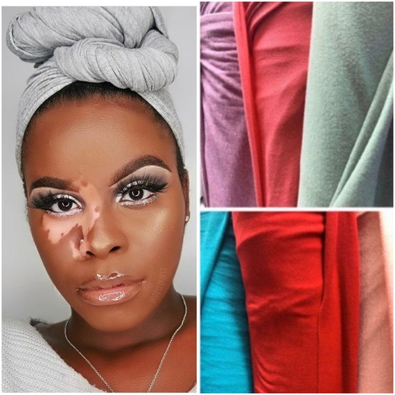 Head wrap “Jersey stretchy cotton” Grey Solid wrap