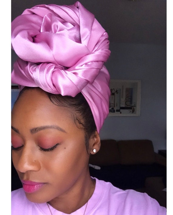 Head wrap “Rose pink Satin”