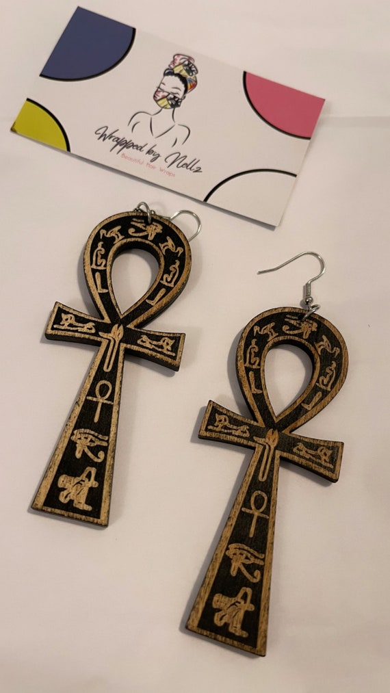 The "Wooden" earrings (Life) Blk