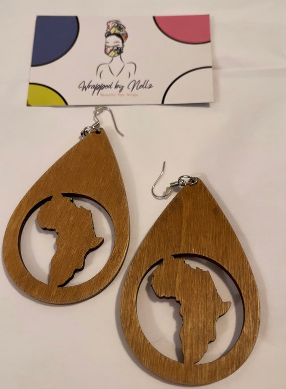 The "Wooden" Earrings (Light Brown)
