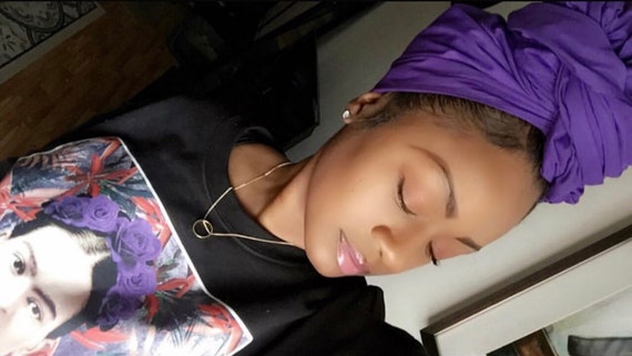 The "Dark Purple Solid" hair wrap 2 for 1