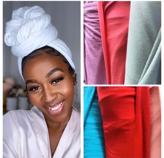 Head wrap “Jersey cotton stretchy” WHITE