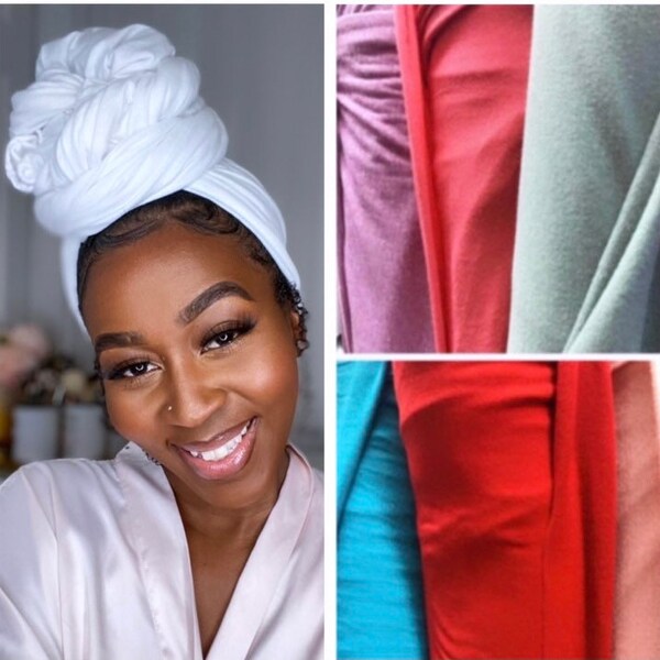 Head wrap “Jersey cotton stretchy” WHITE