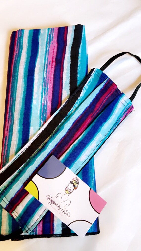 Wrap & Filtered Mask set Pretty Stripes