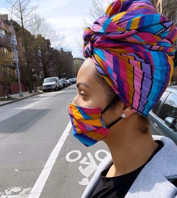 Wrap and filter mask set "Bubblegum"