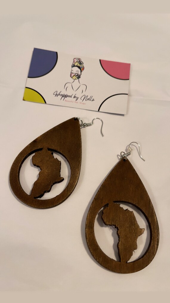 The "Wooden" Earrings (Dark Brown)