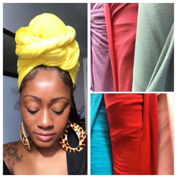 Head wrap “Cotton stretch jersey” Yellow