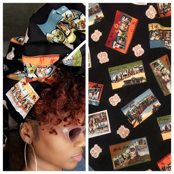 Head wrap “Travel stamp”