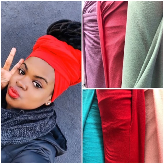 Head wrap “Cotton stretchy jersey” red wrap
