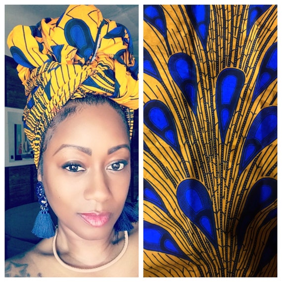The "Blue/Gold" Hair Wrap